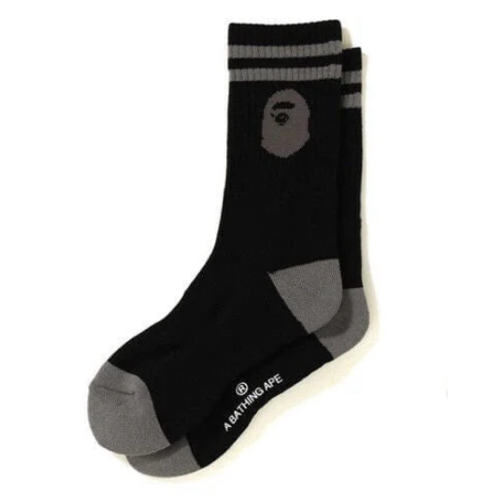 BAPE Big Ape Head Socks Black/Grey 🧦